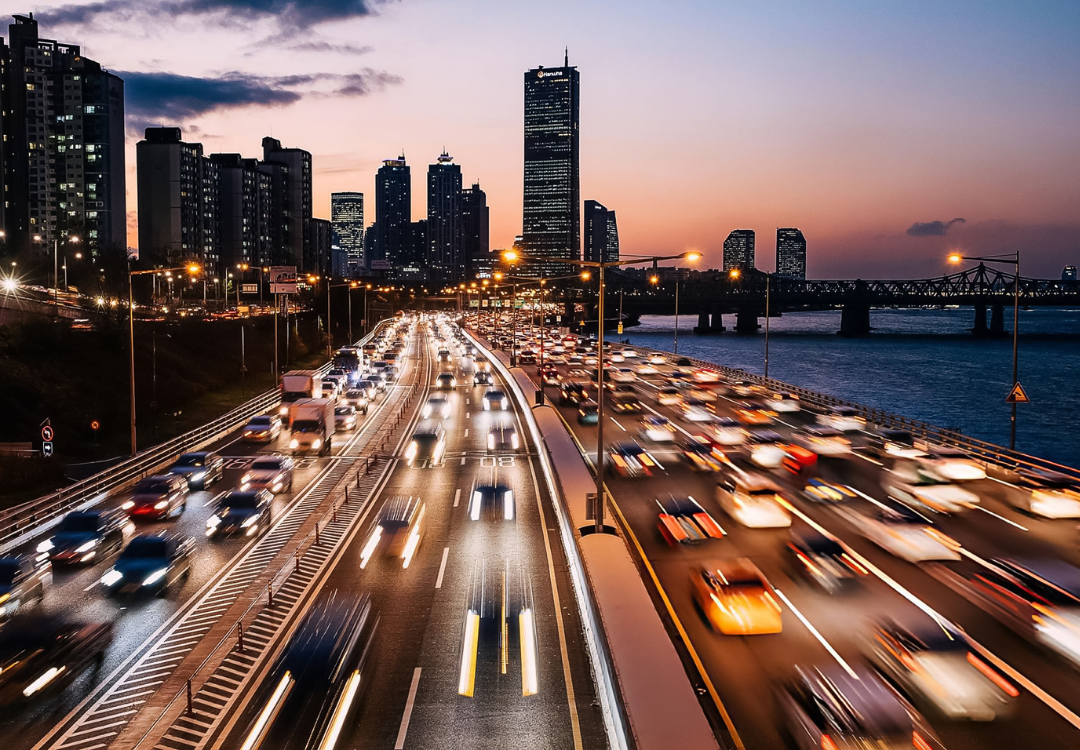 Speeding cars on highway