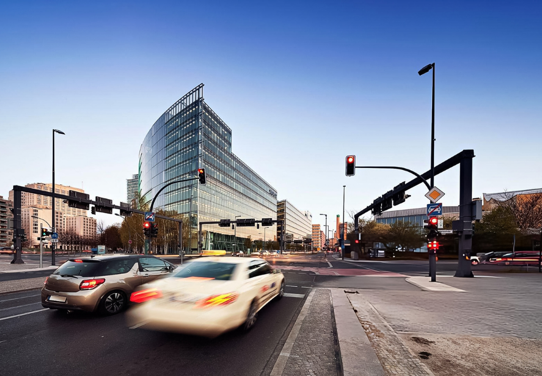 speeding car on intersection